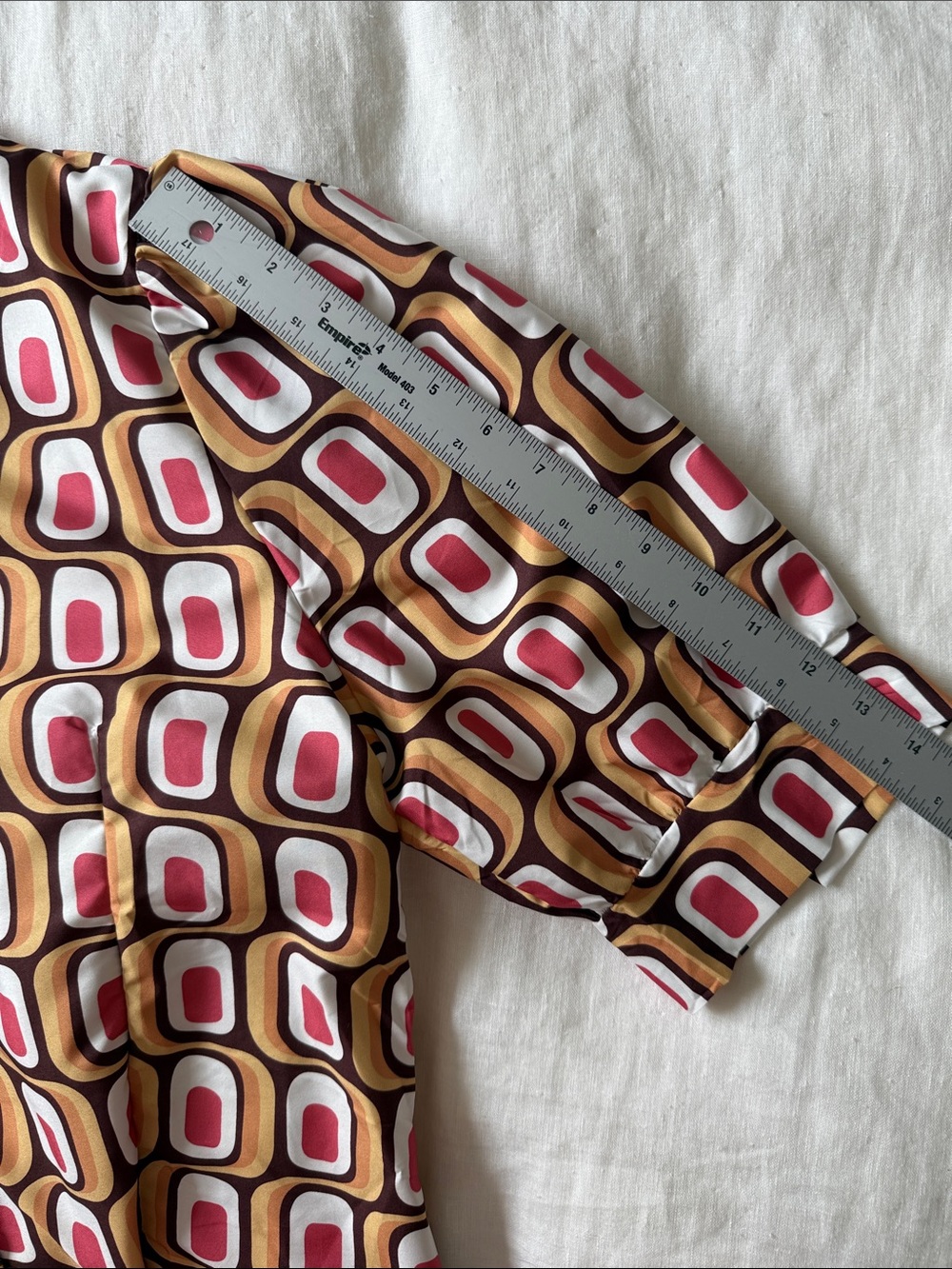 Retro Geometric 70's Mod Shirt Dress Lightweight NWOT Women's Size Large - Picture 9 of 9